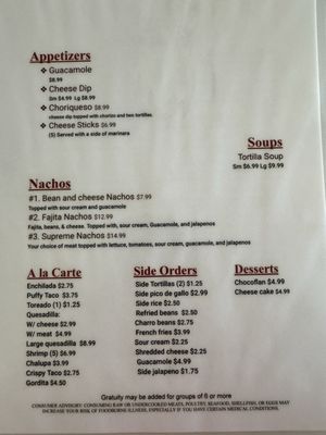 Menu photo 5 La Pasadita Canyon Lake, TX Menu photo 5 La Pasadita Canyon Lake, TX
