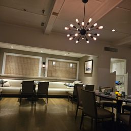 the dining room and lounge area