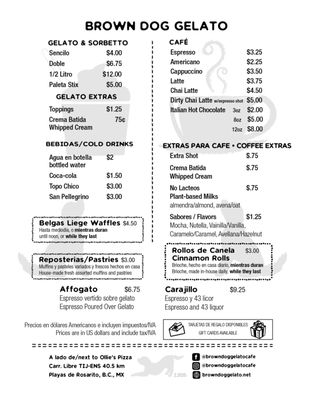Menu photo 1 Brown Dog Gelato Rosarito, BCN