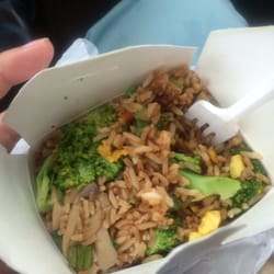 Small vegetable fried rice with mushrooms, broccoli, peas and egg!!!