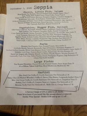 Menu photo 1 Seppia Baltimore, MD