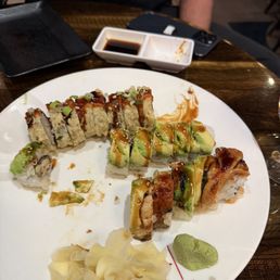 Sushi, godzilla roll on top Sushi, godzilla roll on top