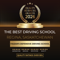 Faizan's Defensive Driving School - 2026 Quality Business Award Winner for Best Driving School in Regina.
