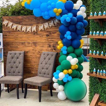 Partynista Events - Ballon garland, baby blocks, back drop and part favor stand - Party Equipment Rentals Near Me