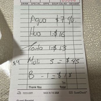 Tacos El Sazón Oaxaqueño - Receipt - Food Stands Near Me - Vallejo, California