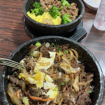 Noodles Pho U - Beef bulgogi over rice with an egg added, pork fried rice with scrambled egg in the back. Super good! - Vietnamese Near Me - Los Banos, California
