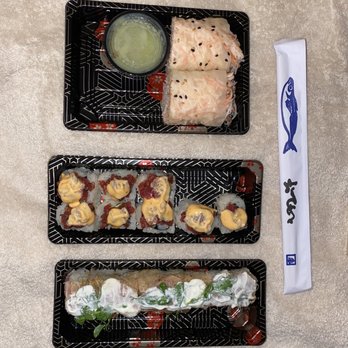 Pubbelly Sushi Brickell - Top to bottom: Butter krab roll, Wagyu Beef Tartare roll and PB Heat roll - Sushi Bars Near Me - Miami, Florida Pubbelly Sushi Brickell - Top to bottom: Butter krab roll, Wagyu Beef Tartare roll and PB Heat roll - Sushi Bars Near Me - Miami, Florida