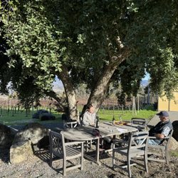 Alta Orsa Winery - Chatting and sipping under a beautiful cork tree