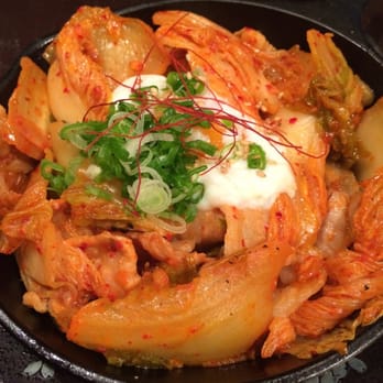 Kiraku - Kim chee with pork and poached egg - Tapas/Small Plates Near Me - Berkeley, California