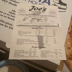 Joe's Pizza West End - Front of menu