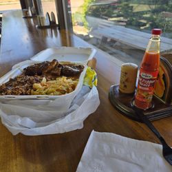 Jamaican Flavor - Jerk chicken with rice and fried cabbage
