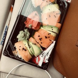 a tray of sushi