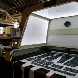 Print World - On demand laser cutting. This is good for small runs or specific patterns that can't be cut the traditional way. #lasercut #sublimation
