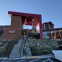 From parking lot, walk up stairs then take more stairs or elevator to casino. 7/27/25