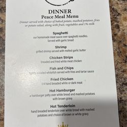 King's Crossing - Peace meal menu