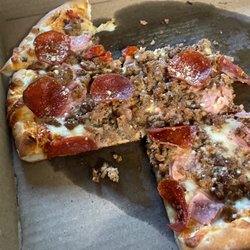 Myra Jean's - What's left of the Meatsa Pizza!