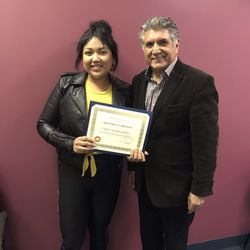 Graduate was granted her certificate