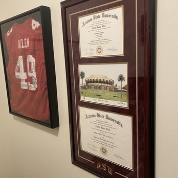 Diploma Artworks - Custom Double Diploma Frame w/ artwork, suede mat and school logo. - Art Galleries Near Me - Costa Mesa, California Diploma Artworks - Custom Double Diploma Frame w/ artwork, suede mat and school logo. - Art Galleries Near Me - Costa Mesa, California