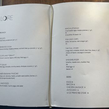 Lore - Food Menu (March 2024) - Indian Near Me - Brooklyn, New York
