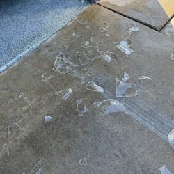 Shattered glass from leaving bottles outside my garage
