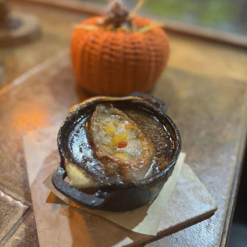Latitude 44 Bistro - French Onion Soup With Gruyere Cheese - Bars Near Me - Plattsburgh, New York