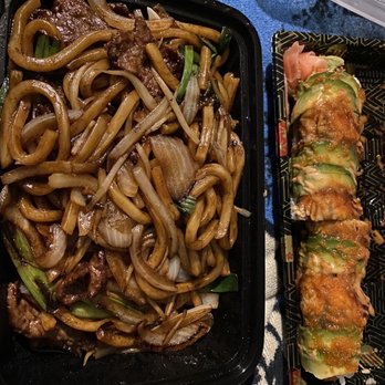 Phoenix Asian Cuisine - Beef udon and I forget the sushi roll also the sushi looks that way as it flipped over in my vehicle so no fault to the restaurant - Chinese Near Me - Piedmont, Oklahoma Phoenix Asian Cuisine - Beef udon and I forget the sushi roll also the sushi looks that way as it flipped over in my vehicle so no fault to the restaurant - Chinese Near Me - Piedmont, Oklahoma