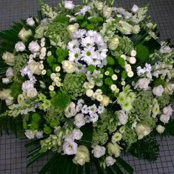 Rosemay - Coussin rond blanc et vert