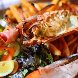 Half Lobster with fries and salad