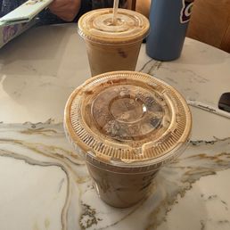 Iced oat milk lattes