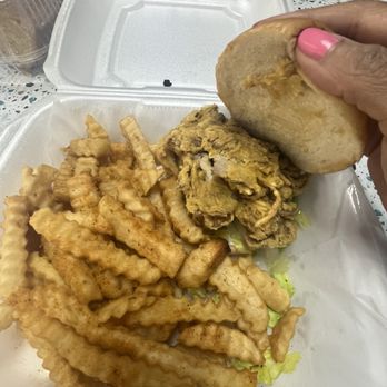 Love In Action Cafe - Chic'n Sandwich w/ FF - Vegan Near Me - Charlotte, North Carolina