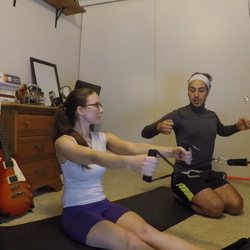 Full Spectrum Performance - Peter demonstrating improper form to better coach and educate our client Diane.