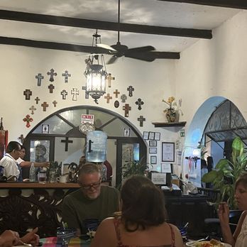 Casa Mission - gifts of crosses given to the owner in gratitude - Seafood Near Me - Cozumel, ROO
