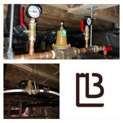Lisnabreeny Plumbing - High pressure through out the house. Replaced the faulty pressure reducing valve. Installed gauges and a new main water shut off.