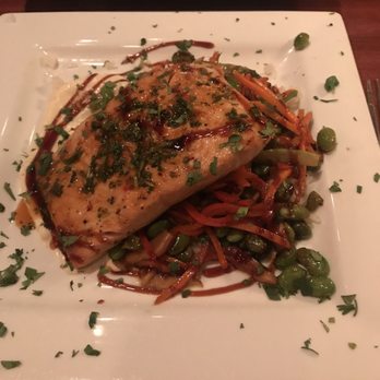 Aunt Maude's - Soy chili Salmon - New American Near Me - Ames, Iowa