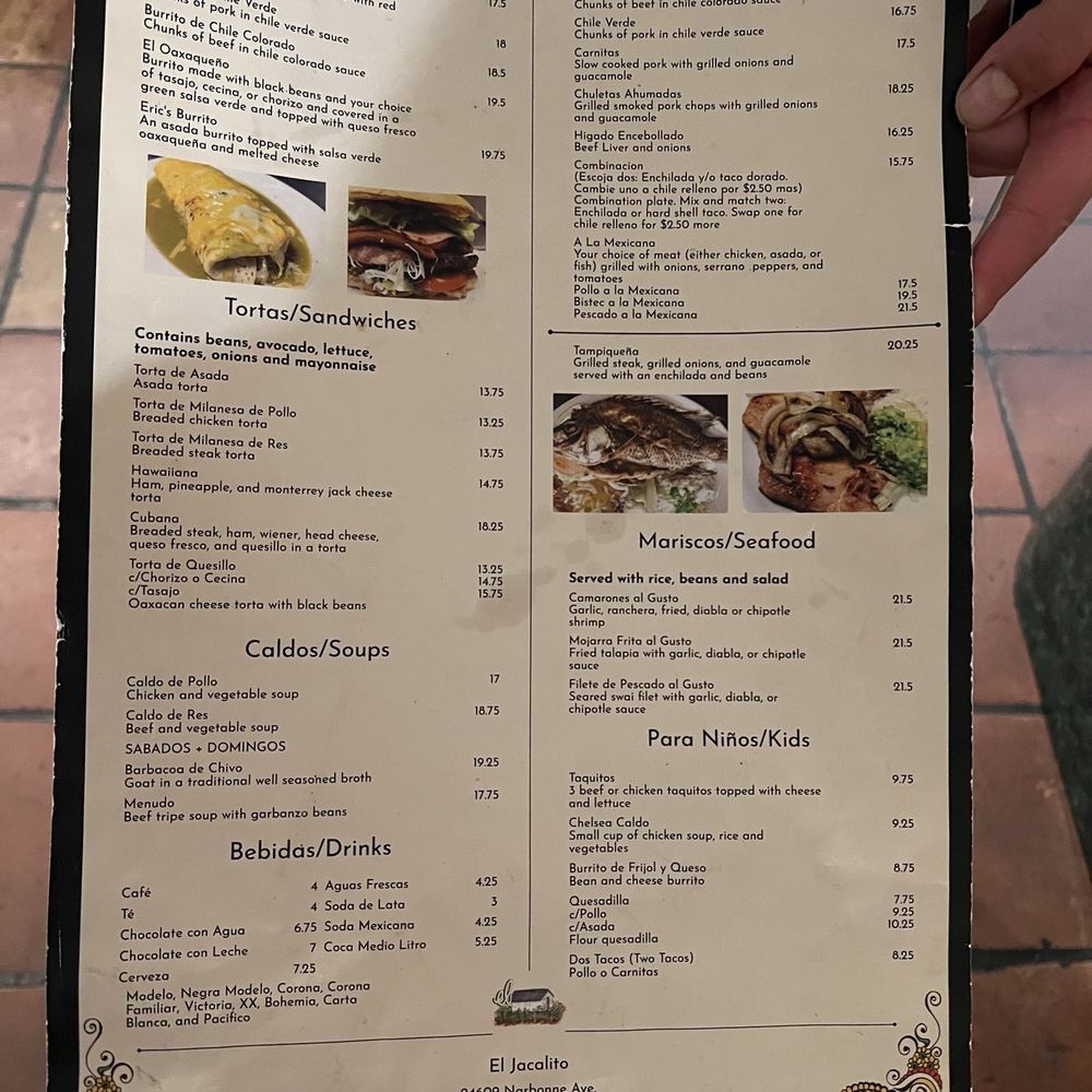 El Jacalito - Menu - Mexican Near Me - Lomita, California