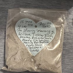 Affordable Kentucky Pet Crematory - One of the two bags with my dogs cremains