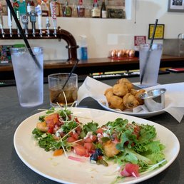 Mahi Mahi Tacos and battered mushrooms
