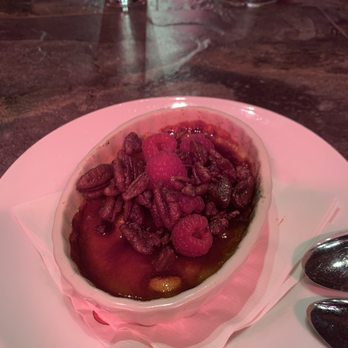 Copperleaf Restaurant & Bar - Creme brulee topped with candied pecans & raspberries - New American Near Me - SeaTac, Washington Copperleaf Restaurant & Bar - Creme brulee topped with candied pecans & raspberries - New American Near Me - SeaTac, Washington