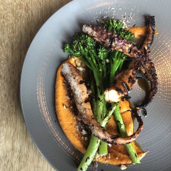 Shaker + Spear - Charge d Octopus, Hazelnut Romesco Broccolini - Seafood Near Me - Seattle, Washington Shaker + Spear - Charge d Octopus, Hazelnut Romesco Broccolini - Seafood Near Me - Seattle, Washington