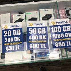 Turkcell - Tourist SIM card prices.