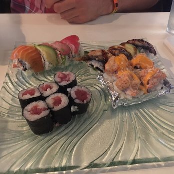 One Piece Sushi - Clockwise from top left: rainbow, Phoenix, firecracker, tuna maki. - Japanese Near Me - Millbrae, California