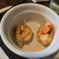 The Well and Table - Rediculous shrimp add on. $9 or something for two baby dry shrimp (so much smaller than this zoomed shot makes it look)