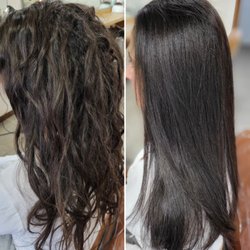 Before and after Royal Look smoothing treatment. Same day result. No harsh chemicals and No formaldehyde.