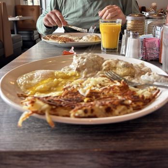 Taste Cafe - Two orders of biscuits and gravy with two eggs over easy. - Breakfast & Brunch Near Me - Half Moon Bay, California