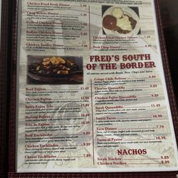 Fred's Famous Fish & Steak House - Menu
