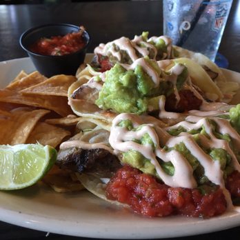 Restaurant 604 - Fish tacos with avocado & coleslaw &  Chili sour cream  Served with chips and salsa - Breakfast & Brunch Near Me - Honolulu, Hawaii