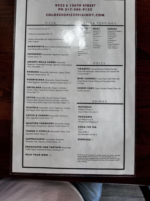 Menu photo 2 Colosseo Pizzeria Fishers, IN Menu photo 2 Colosseo Pizzeria Fishers, IN