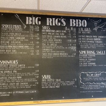 Big Rig’s BBQ - Menu - Barbeque Near Me - Monroeville, Pennsylvania