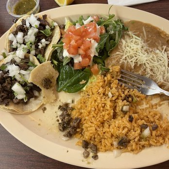 Los Tapatios Mexican Restaurant - The corn Asada was dysphonia. Beans are OK. Rice was OK salad could've been a little bit flavor on the dressing. - Mexican Near Me - Visalia, California