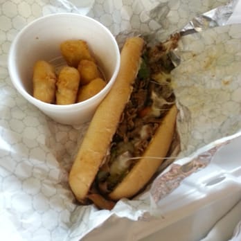 CYOC - Macaroni bites with the cheese steak deluxe. Pepper jack cheese :) - Cheesesteaks Near Me - Waukegan, Illinois